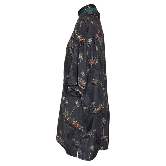 Batek Bay Button-Down Casual Shirt Tropical Beach Theme 100% Rayon Men's Size XL - Picture 9 of 14